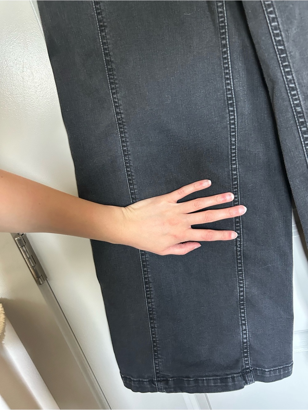 We The Free High-Waist Wide Leg Jeans in Charcoal - Picture 6 of 9